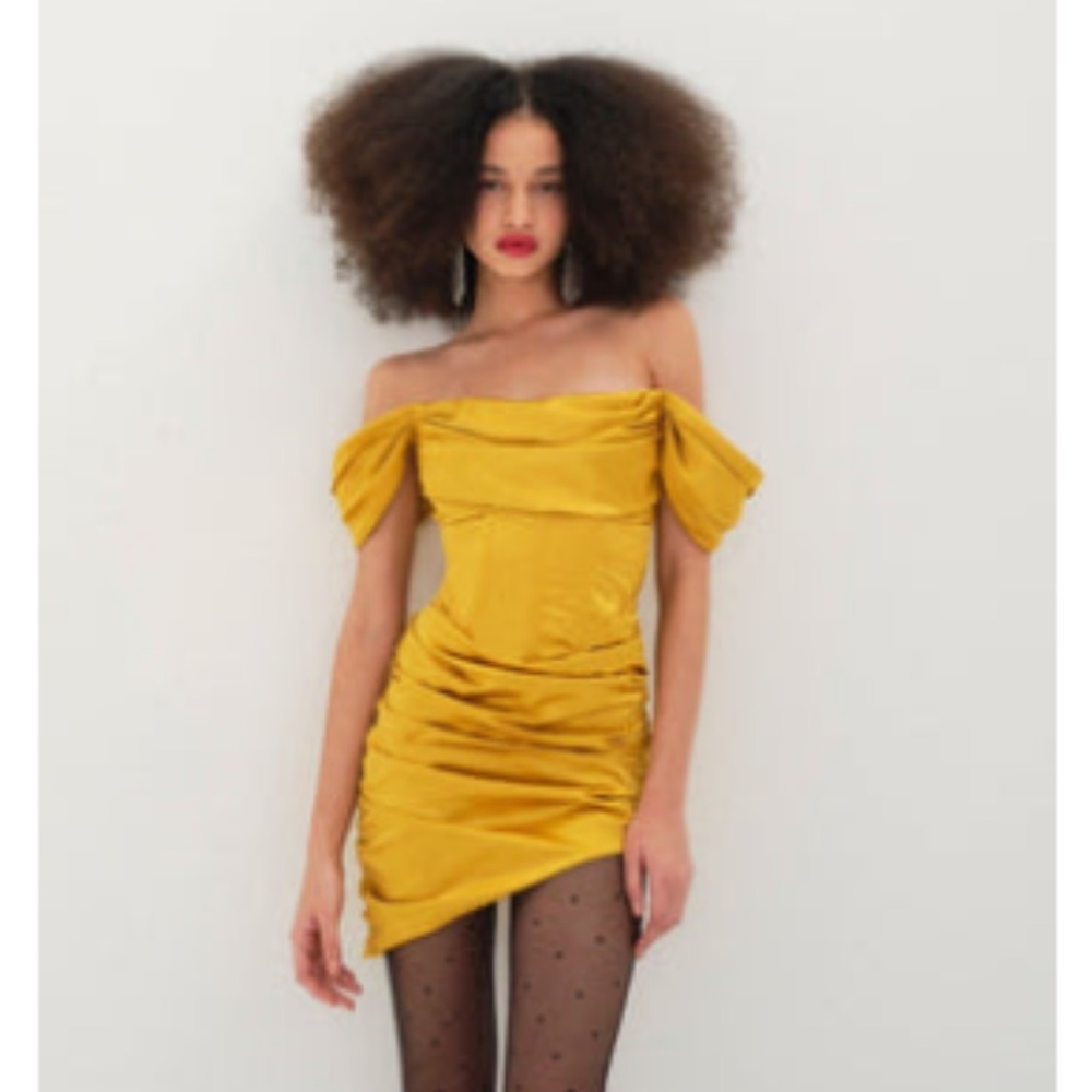 Yellow mini dress